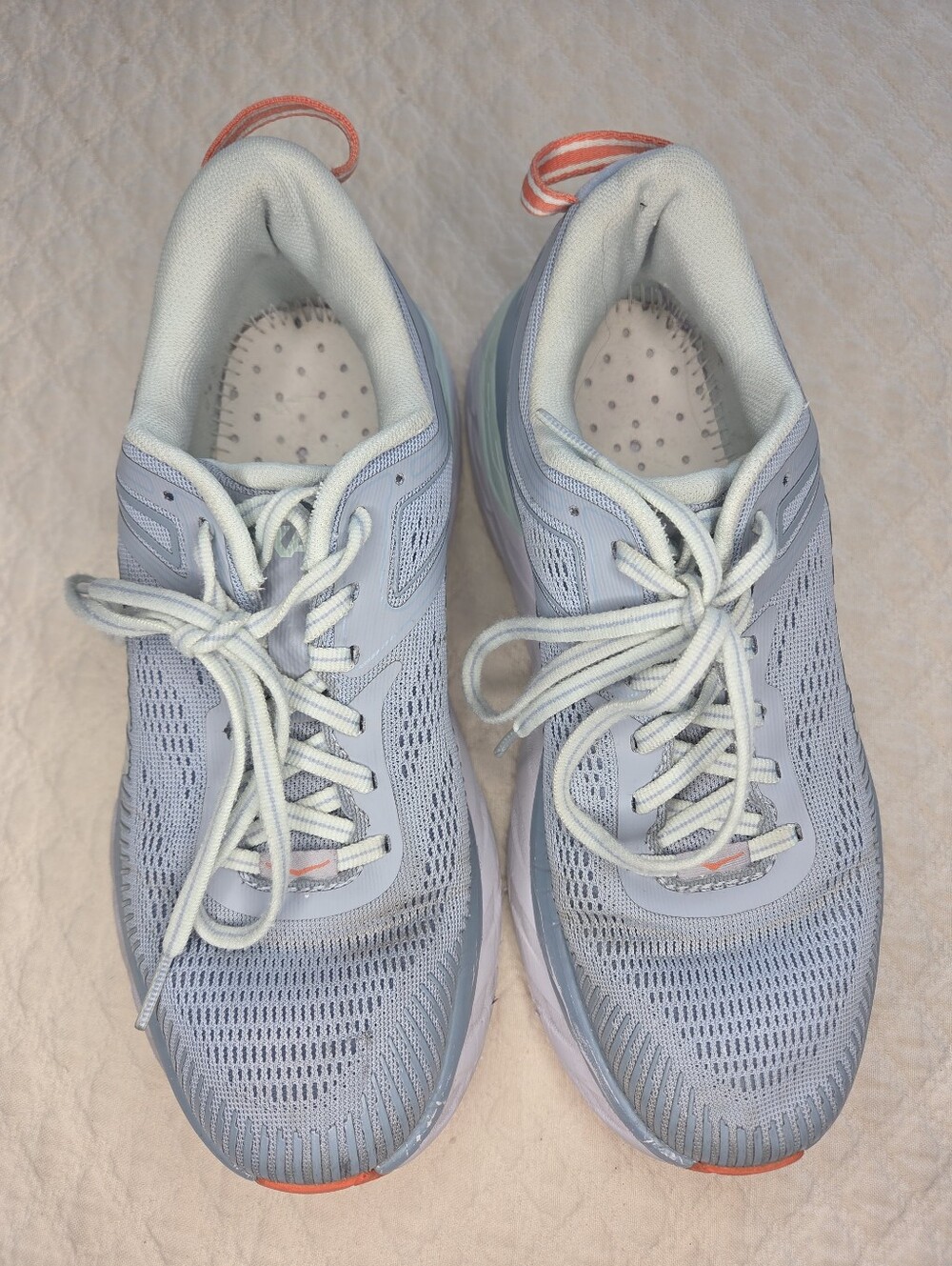 Hoka One One Bondi 7 Women's Size 7 Light Blue Sneakers Running Athletic Shoes - Picture 3 of 15